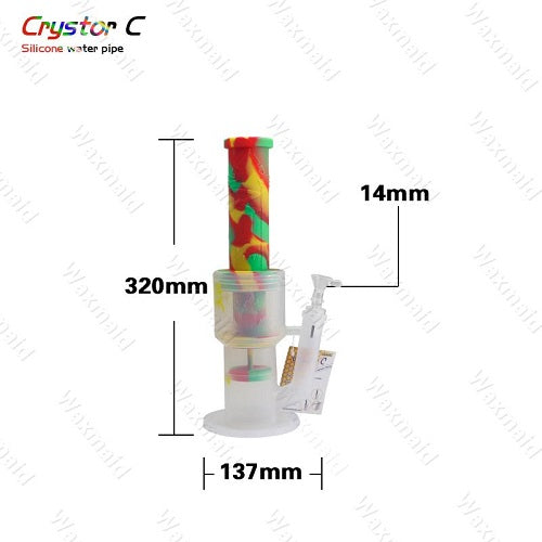 Waxmaid Crystor C Silicone Water Bubbler with Honeycomb Perc 12 Inch