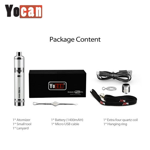 Yocan Evolve Plus XL QUAD Quartz Coil Wax Vape Pen Kit