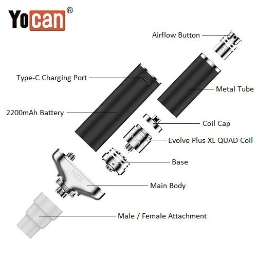 3 Yocan Torch XL 2020 Edition Exploded View Vape Pen Sales
