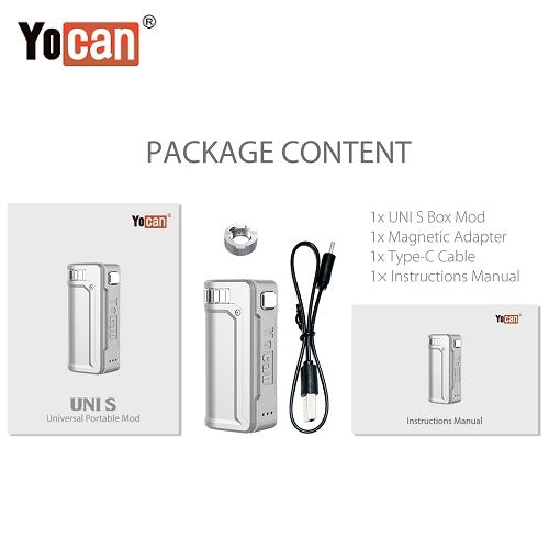 5 Yocan Uni S Cartridge Battery Mod Package Contents Vape Pen Sales