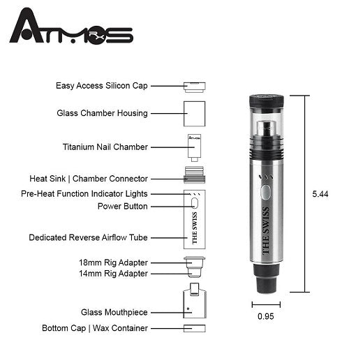 Atmos The Swiss Wax and Dry Herb Vaporizer Kit Vape Pen Sales