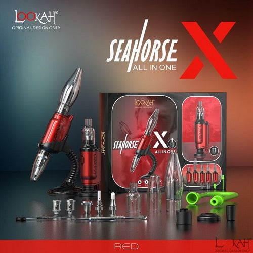 Lookah Seahorse X Multifunctional Concentrate Vaporizer Kit Red