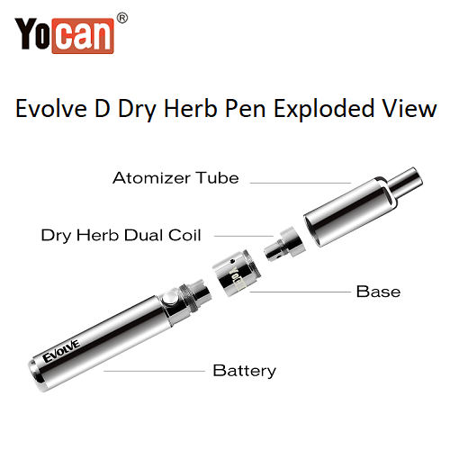 Yocan Evolve 2020 Version 2 in 1 Dry Herb Pen Exploded View Vape Pen Sales