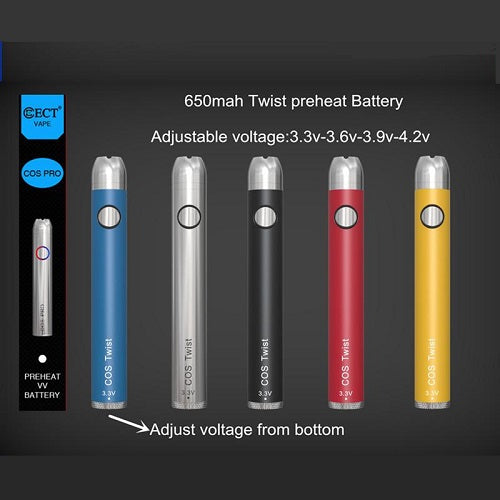 ECT COS Twist 650mah Preheating Variable Voltage Battery